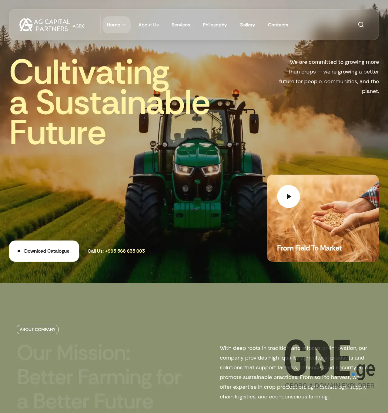 Screenshot of the site agcapitalpartners.ge at 2026-05-04