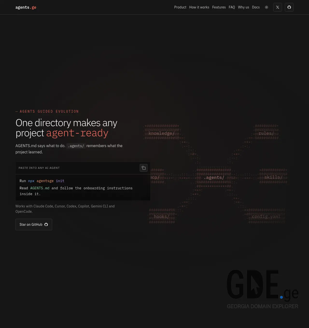 Screenshot of the site agents.ge at 2026-04-15