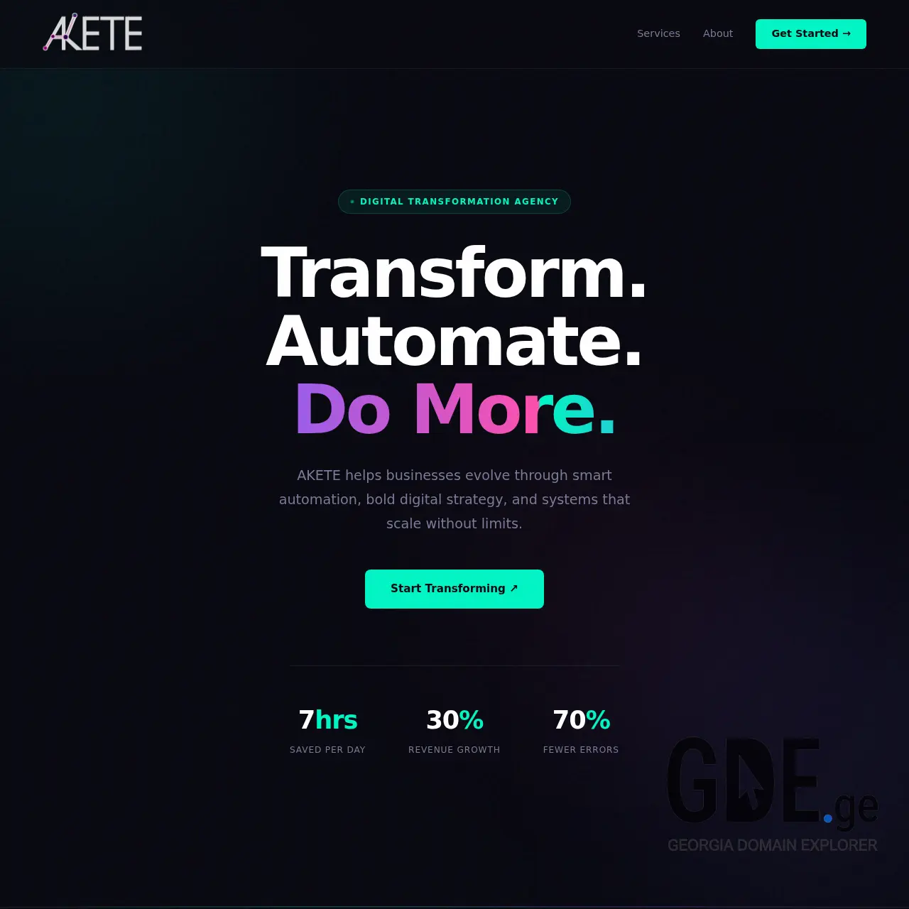 Screenshot of the site akete.ge at 2026-03-26