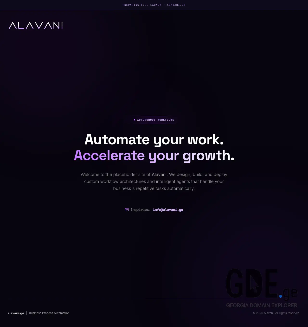 Screenshot of the site alavani.ge at 2026-07-01