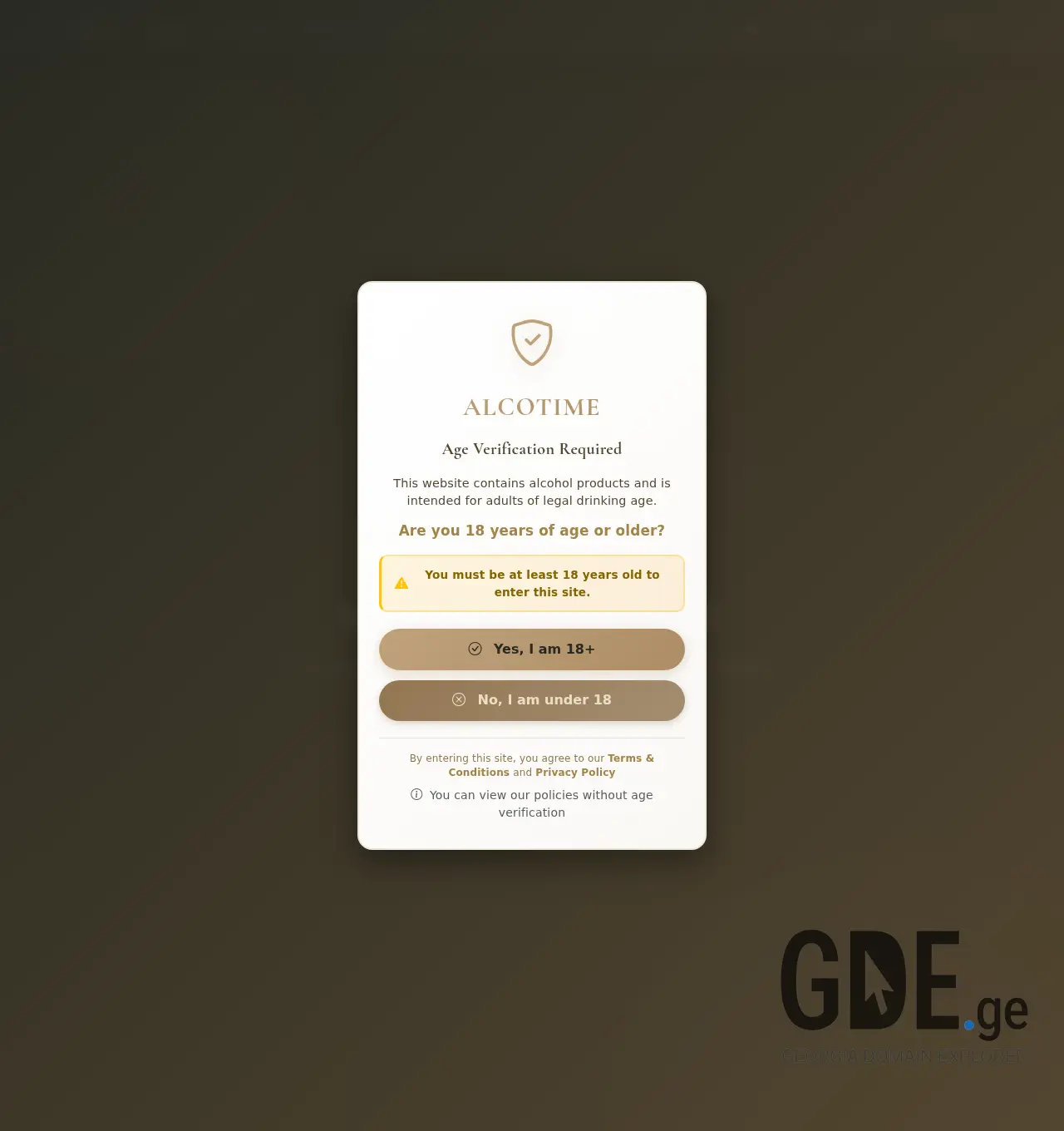 Screenshot of the site alcotime.ge at 2026-06-07