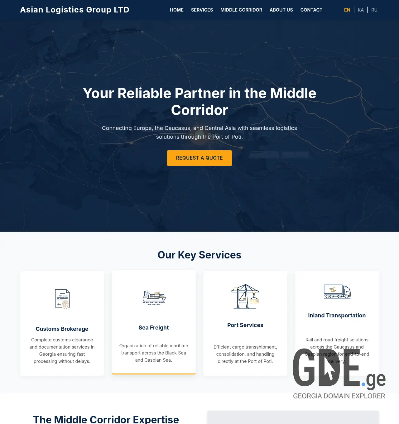 Screenshot of the site alg.ge at 2026-07-19