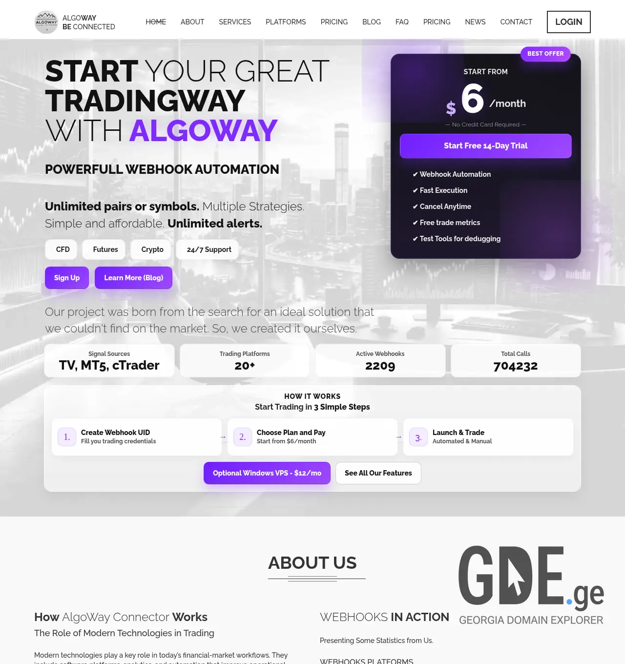 Screenshot of the site algoway.ge at 2026-04-12