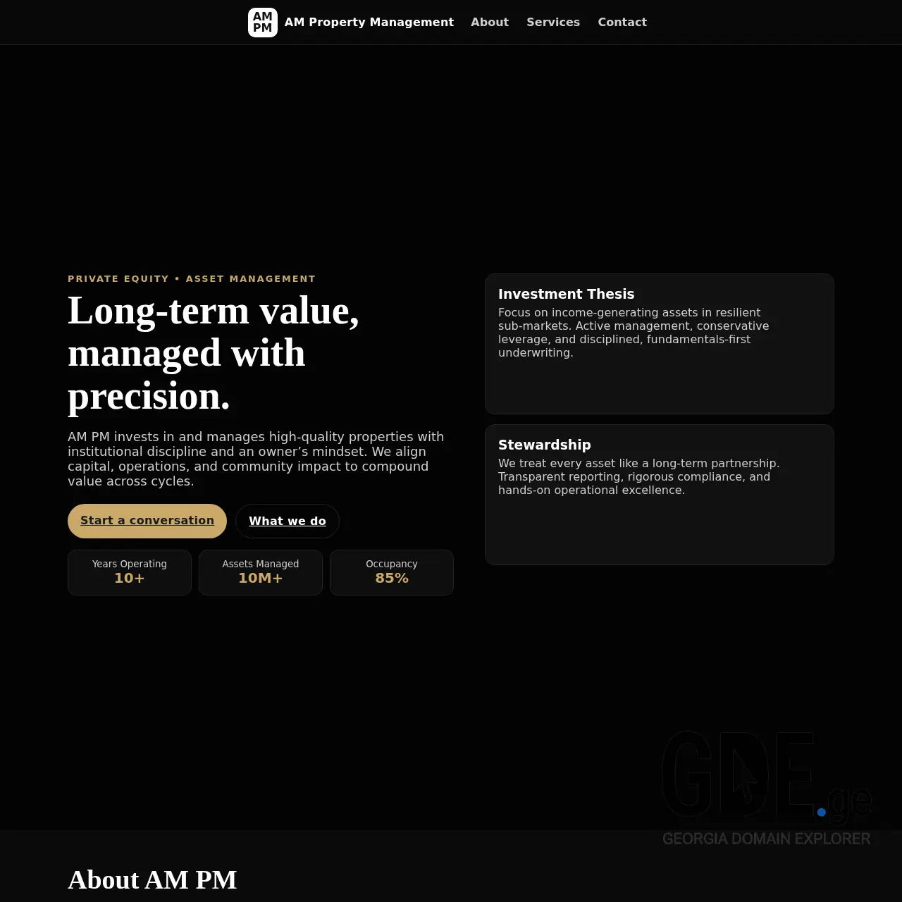Screenshot of the site ampm.ge at 2026-03-26