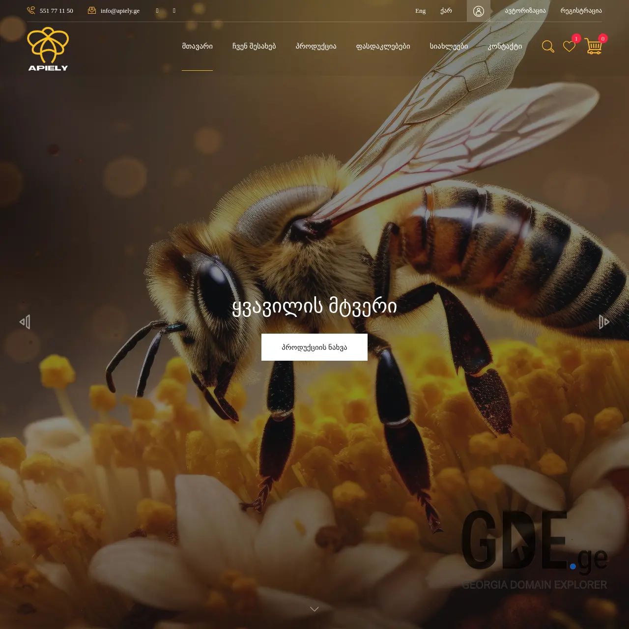 Screenshot of the site apiely.ge at 2026-03-26