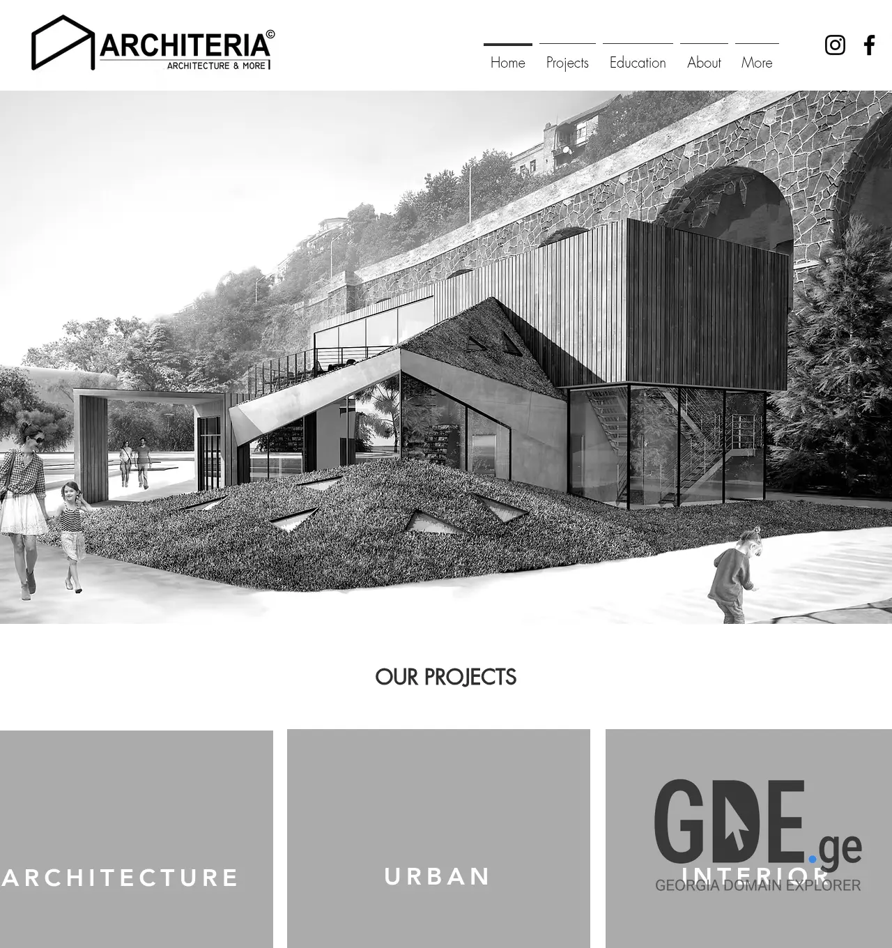 Screenshot of the site architeria.ge at 2026-06-23