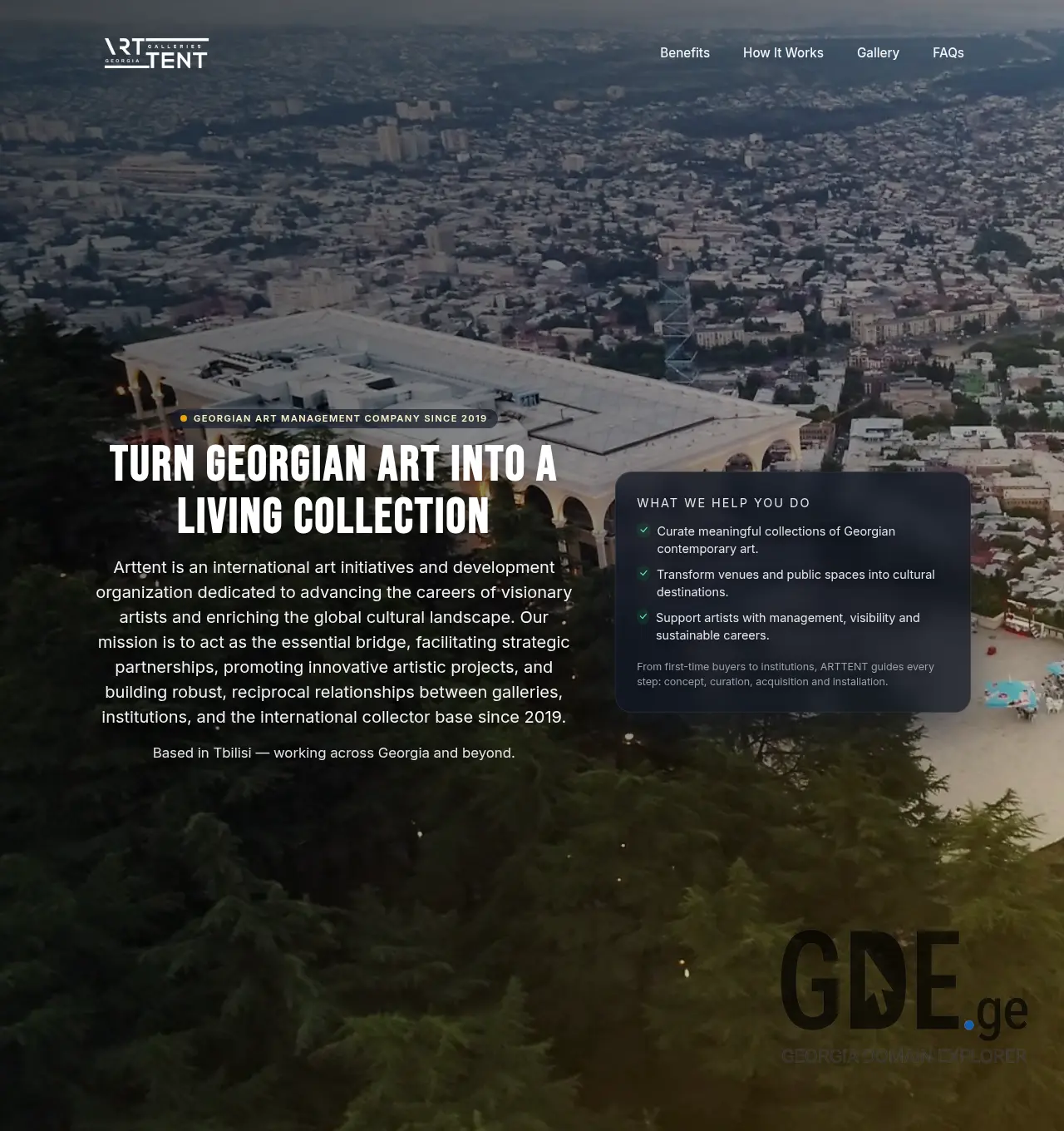 Screenshot of the site arttent.ge at 2026-07-07