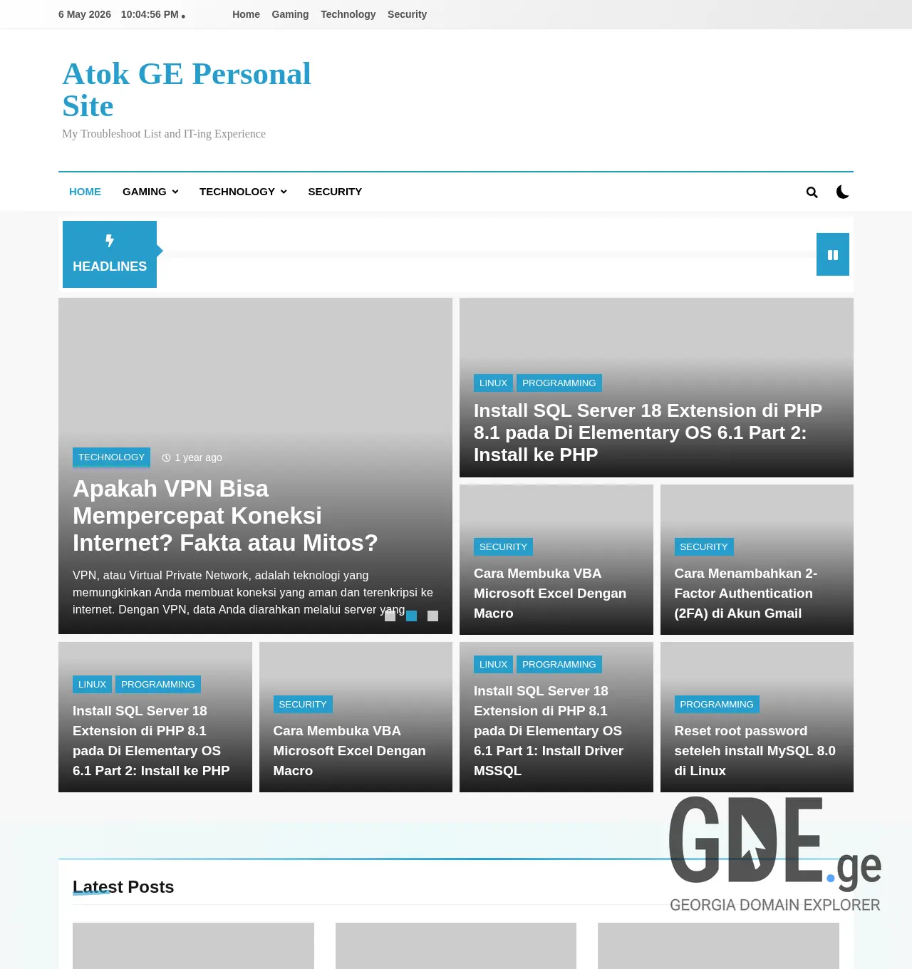 Screenshot of the site atok.ge at 2026-05-05