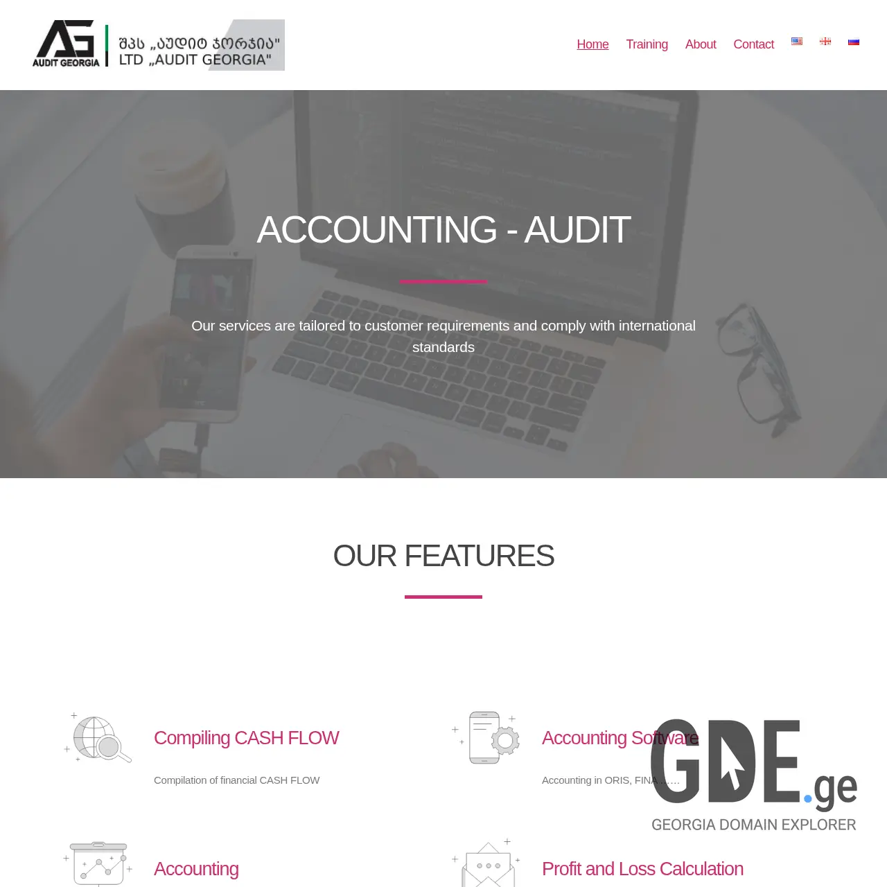 Screenshot of the site auditgeorgia.ge at 2026-03-24