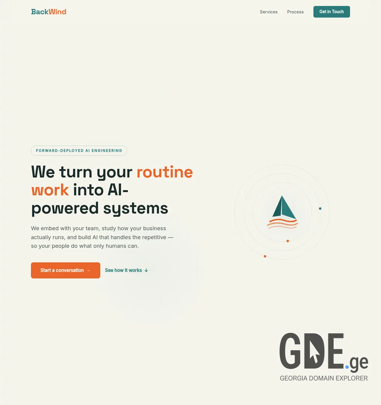 Screenshot of the site backwind.ge at 2026-06-06