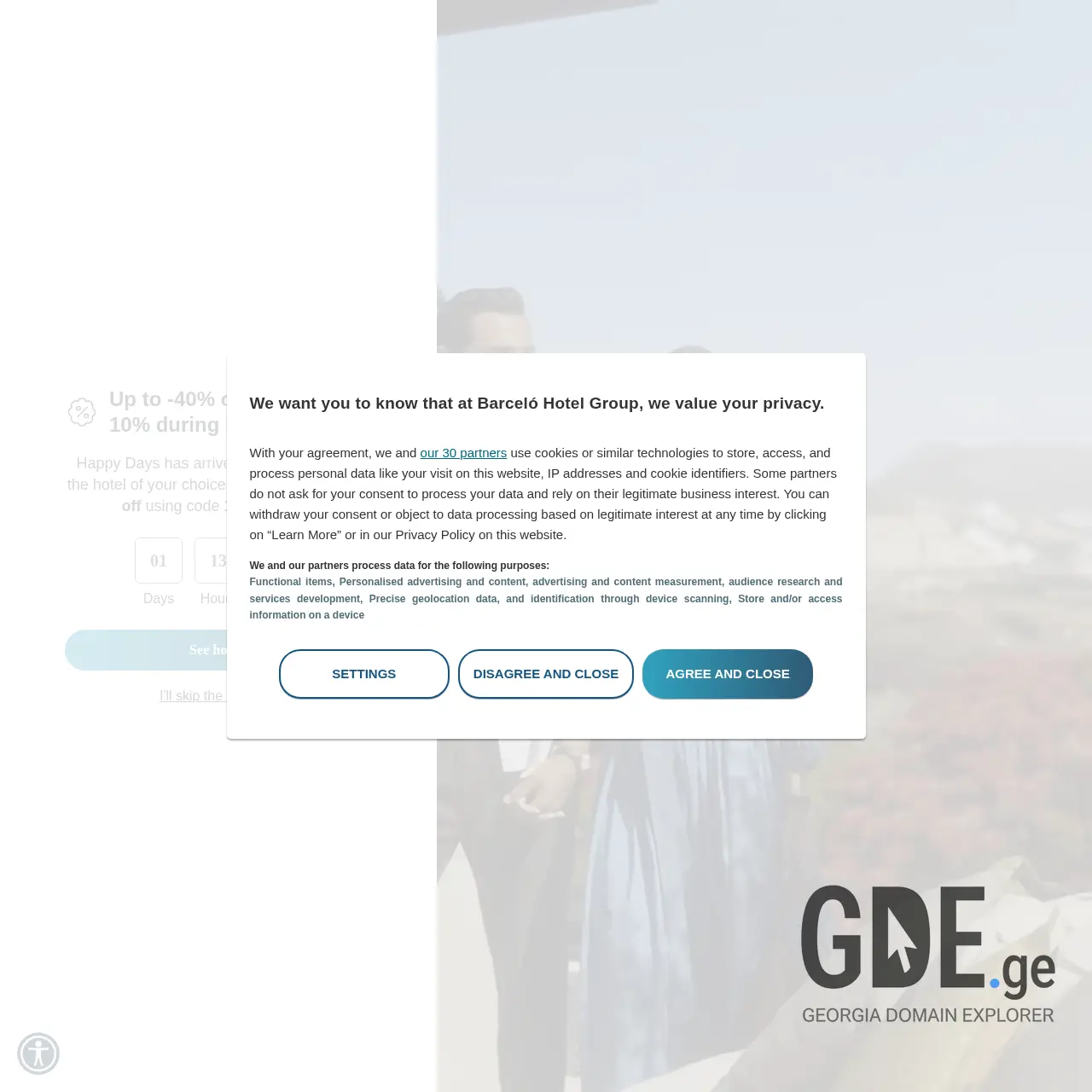 Screenshot of the site barcelohotelgroup.ge at 2026-03-18