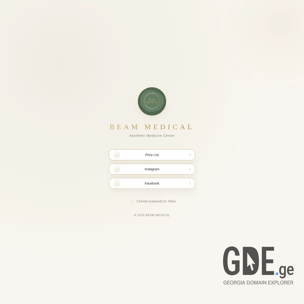 Screenshot of the site beammedical.ge at 2026-03-26