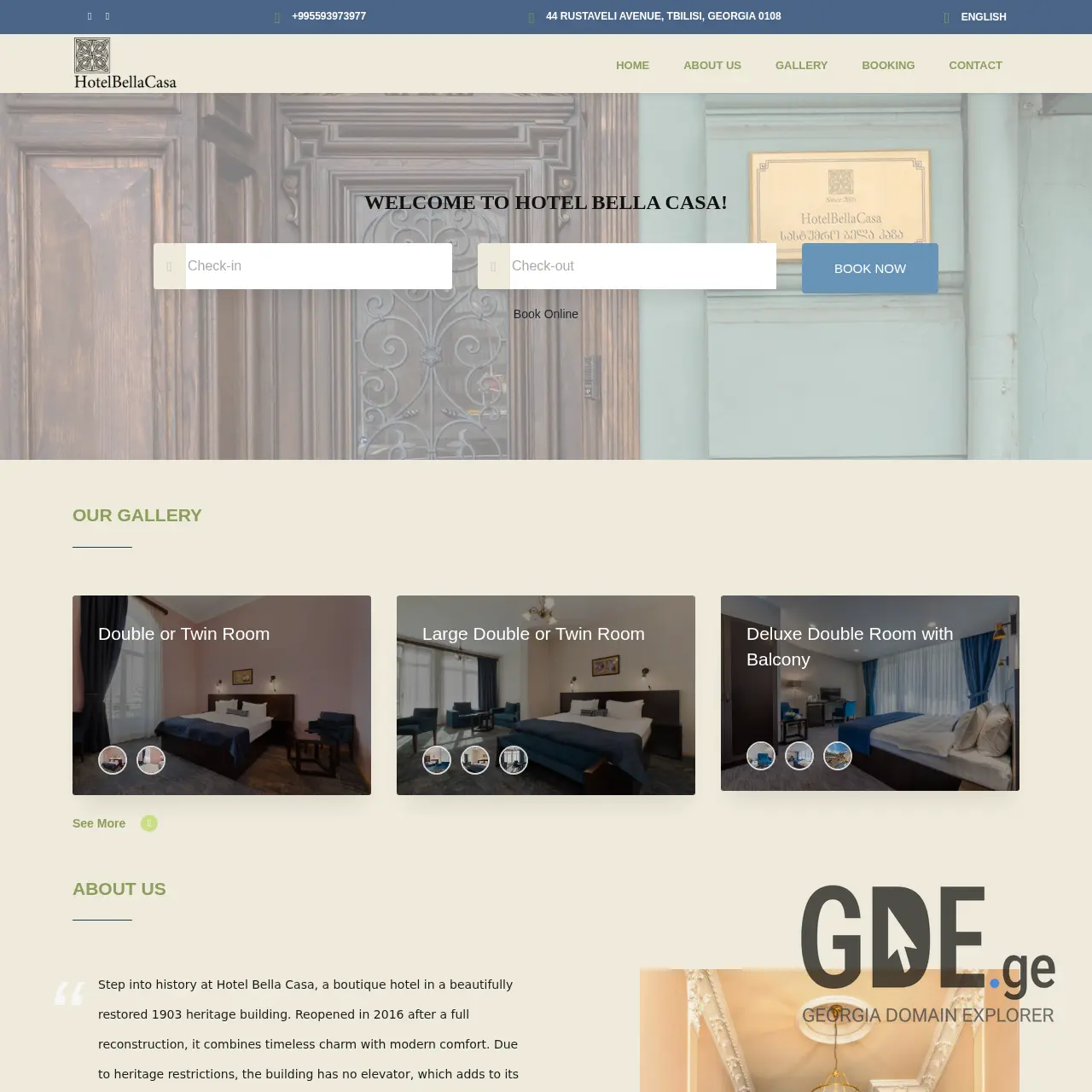 Screenshot of the site bellacasa.ge at 2026-03-31