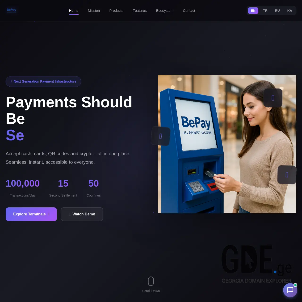 Screenshot of the site bepay.ge at 2026-03-30