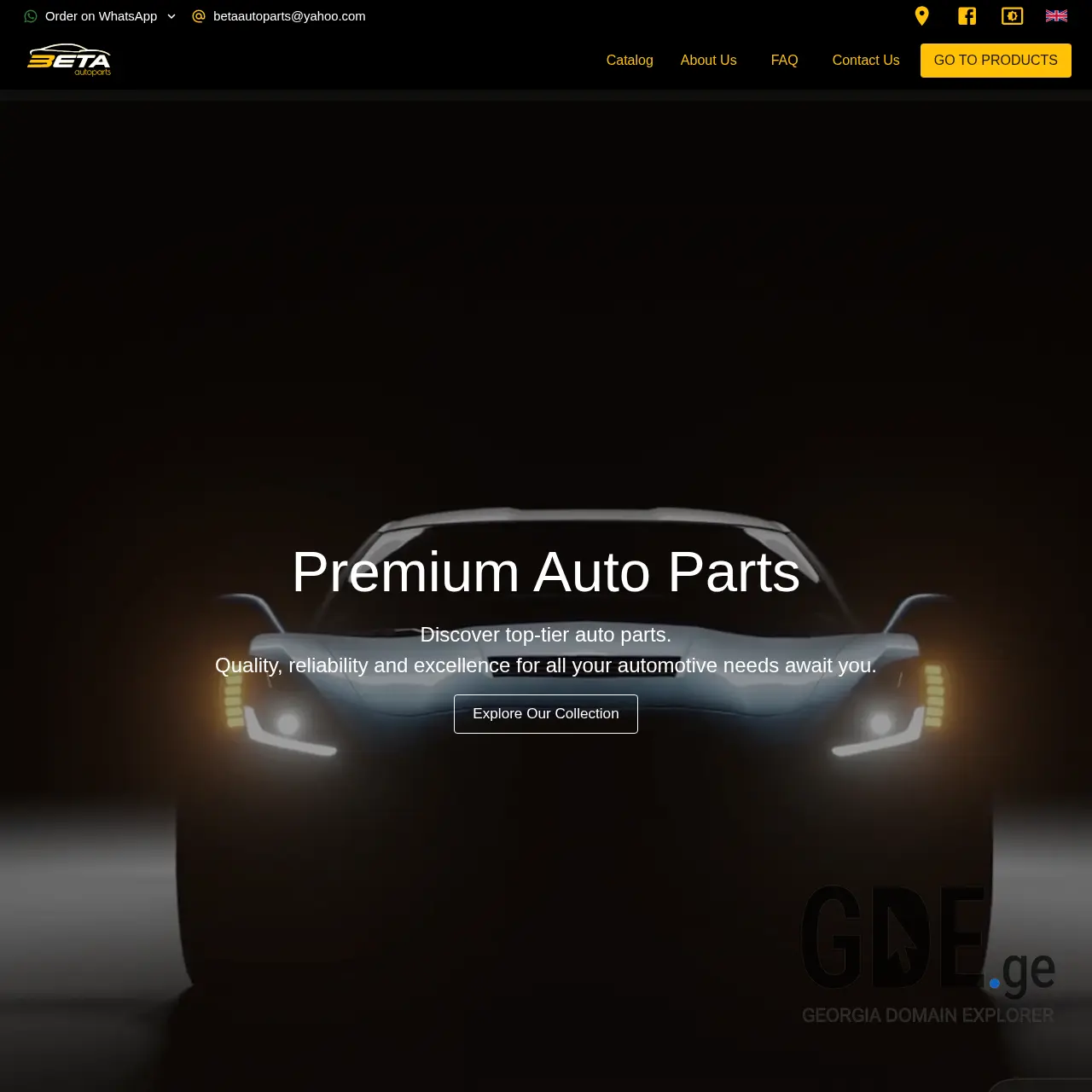Screenshot of the site betaautoparts.ge at 2026-04-01