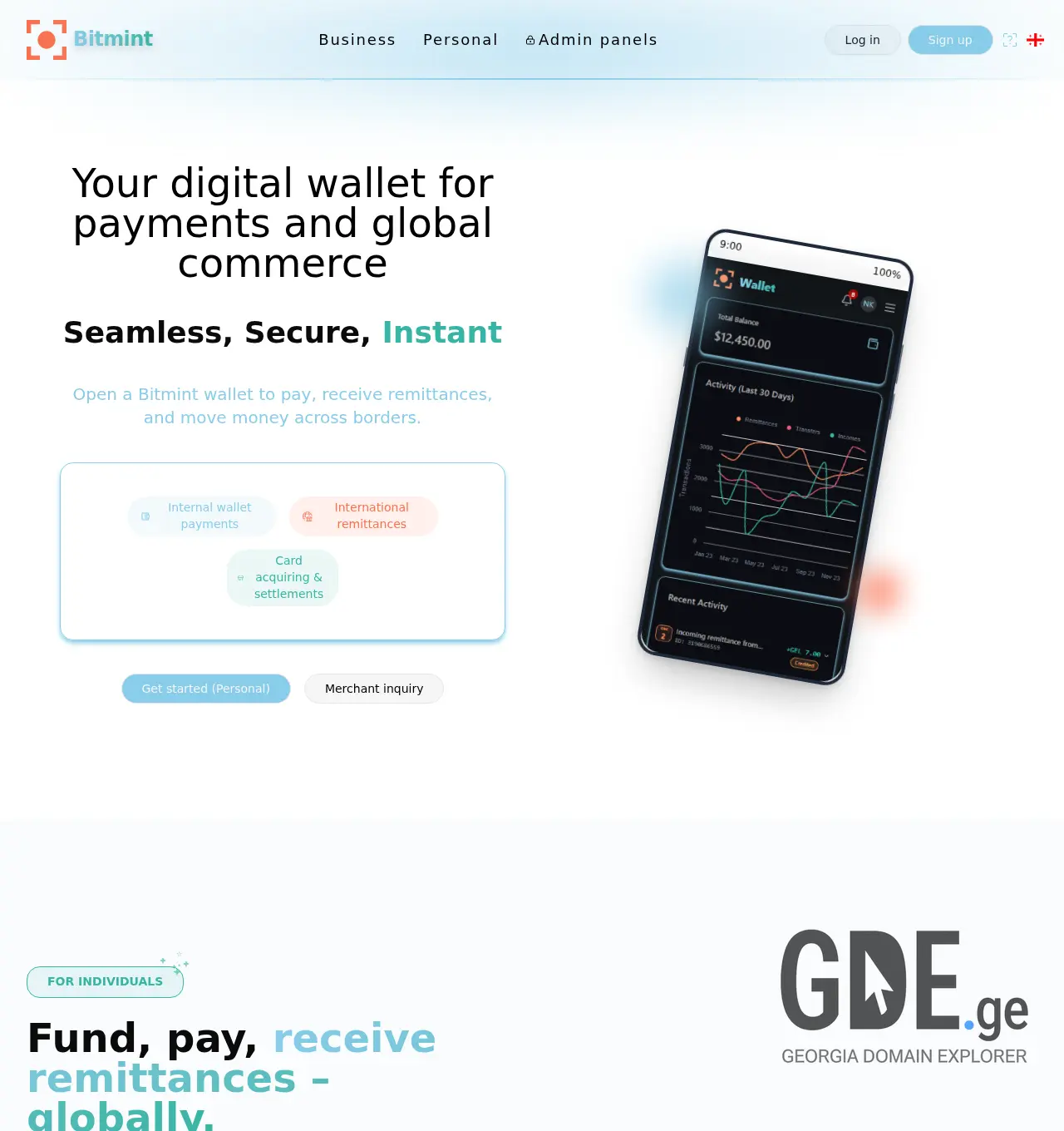 Screenshot of the site bitmint.ge at 2026-05-10