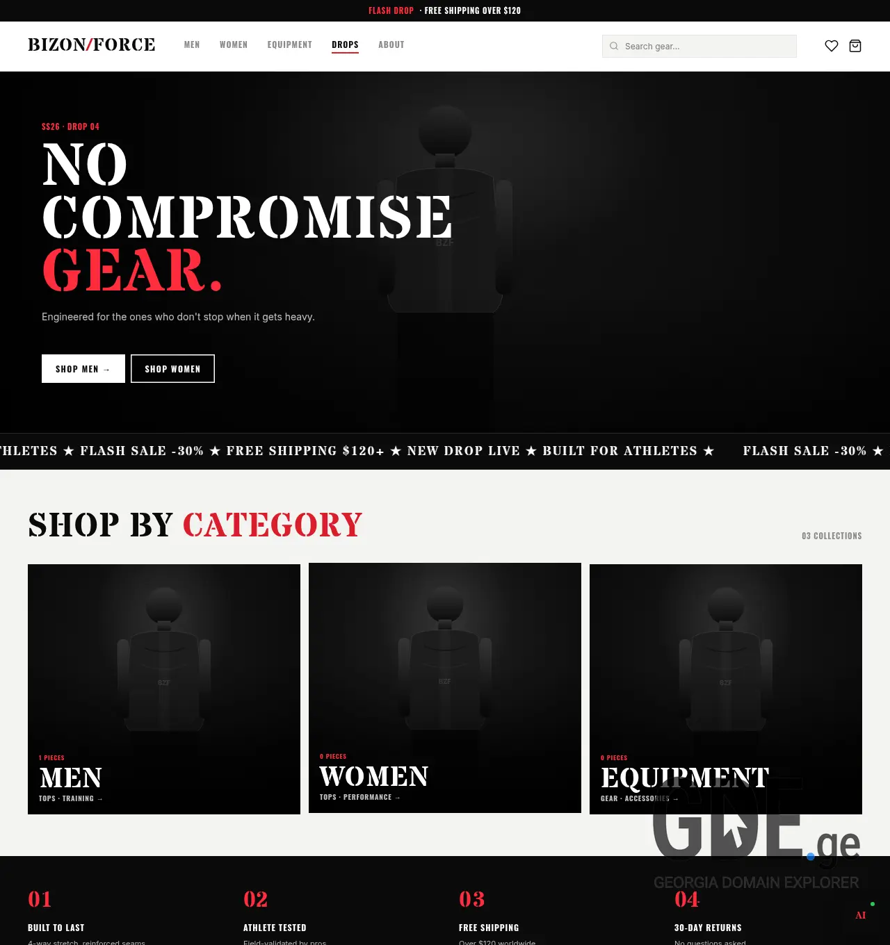 Screenshot of the site bizonforce.ge at 2026-06-01