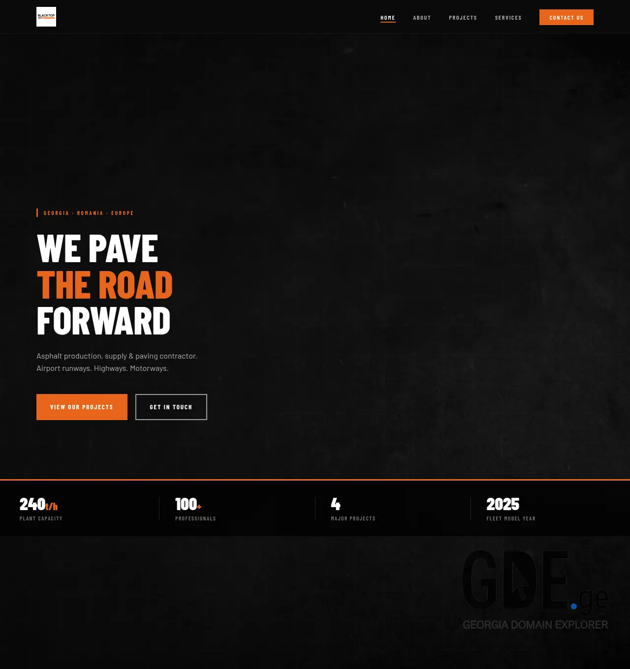 Screenshot of the site blacktop.ge at 2026-04-21