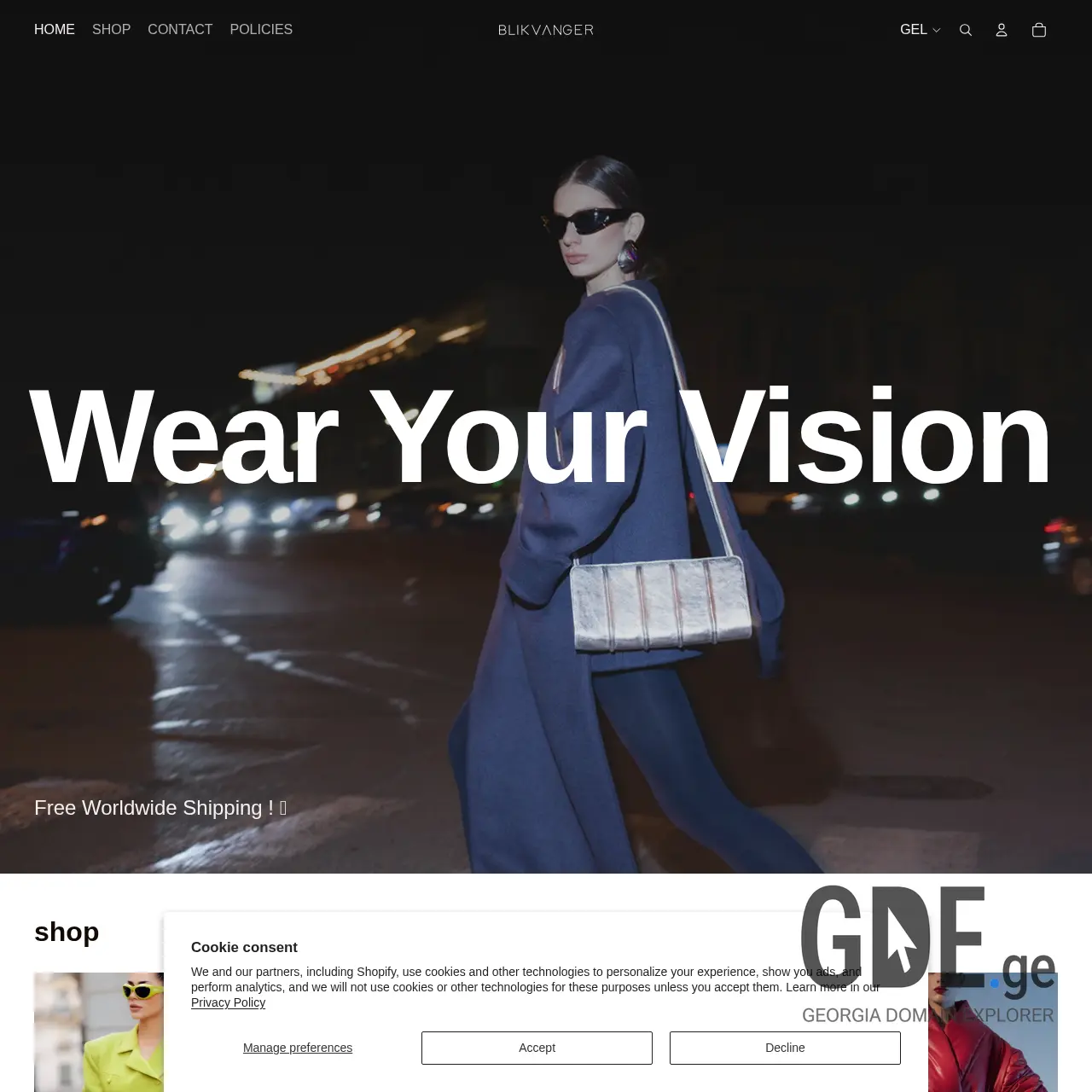 Screenshot of the site blikvanger.ge at 2026-03-02