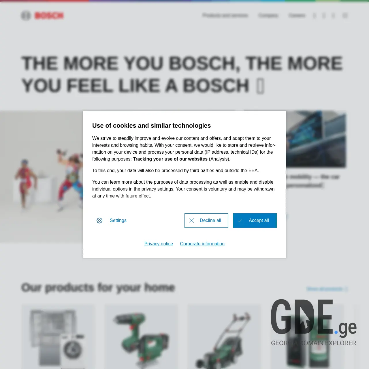 Screenshot of the site bosch.ge at 2026-03-31
