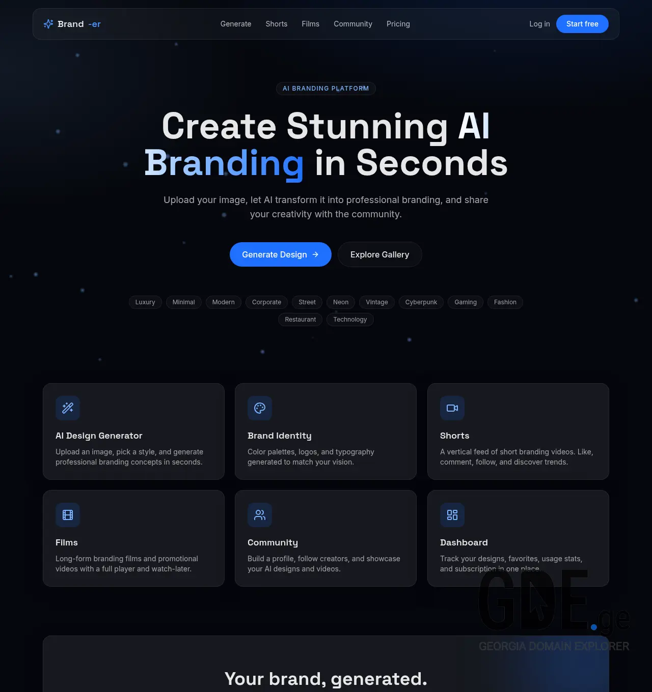 Screenshot of the site brand-er.ge at 2026-07-21