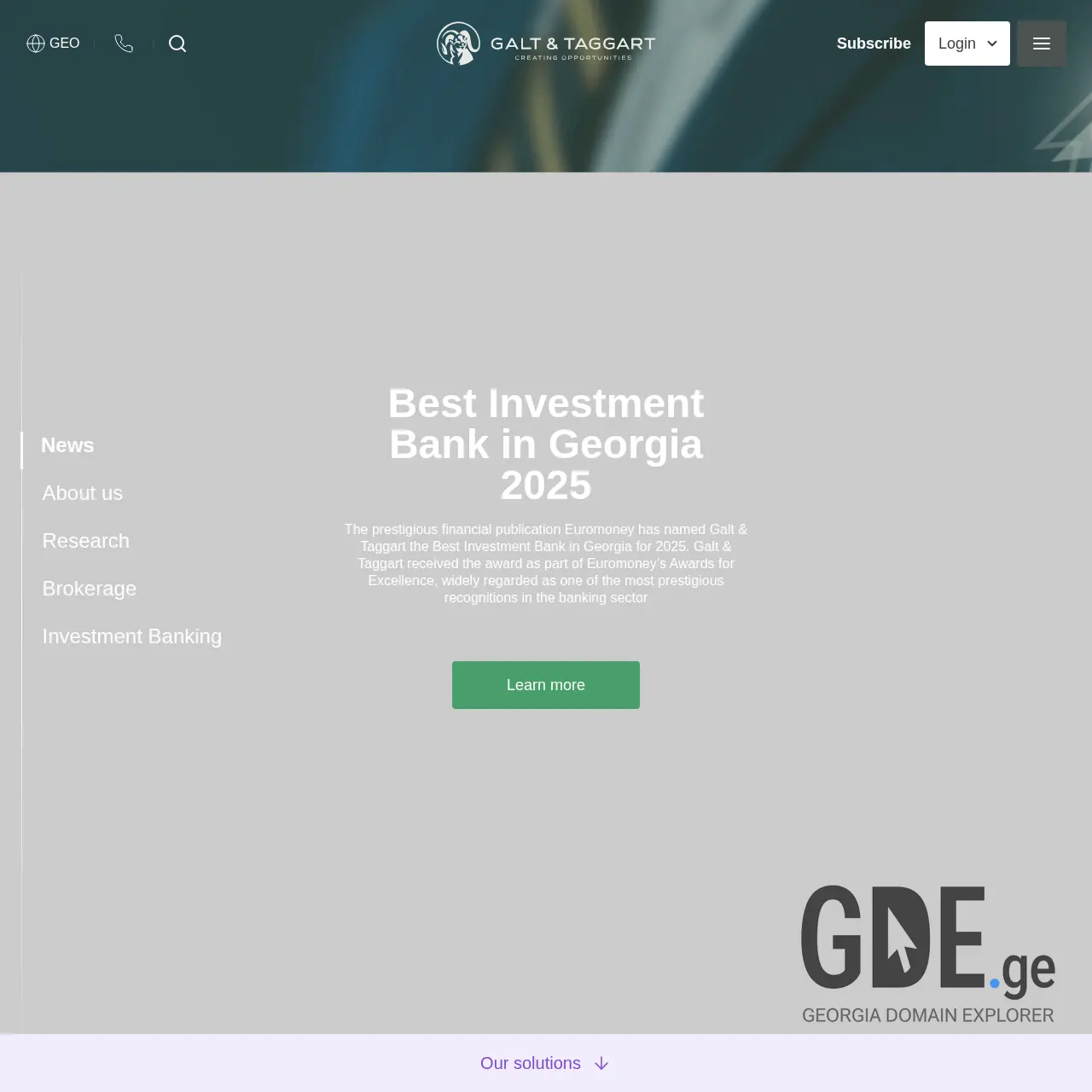 Screenshot of the site brokerage.ge at 2026-03-29