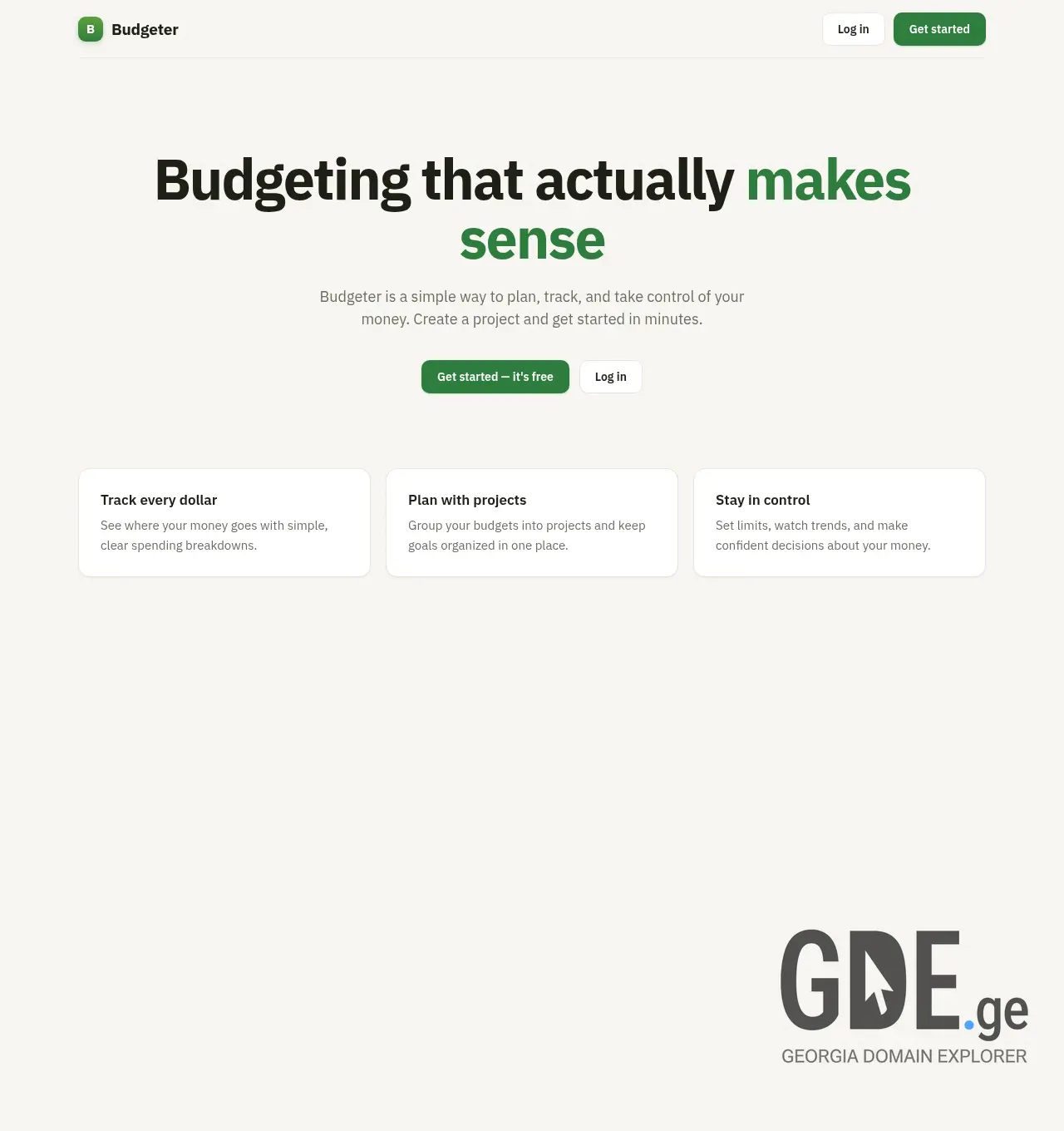 Screenshot of the site budgeter.ge at 2026-06-23