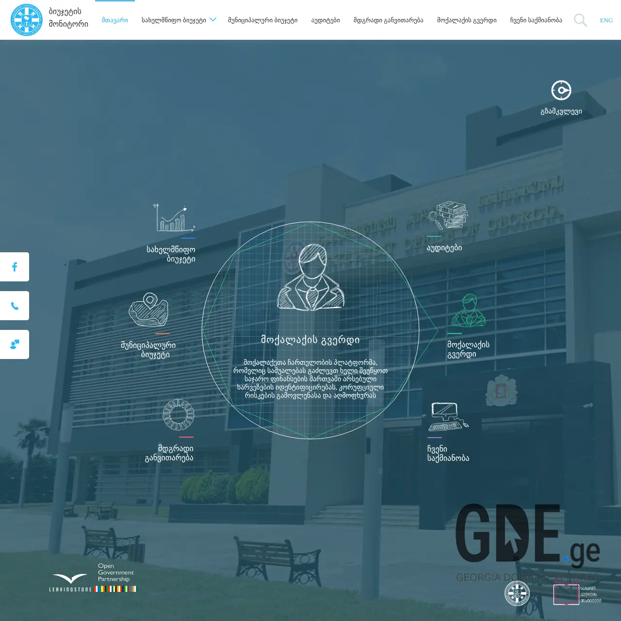 Screenshot of the site budgetmonitor.ge at 2026-03-31