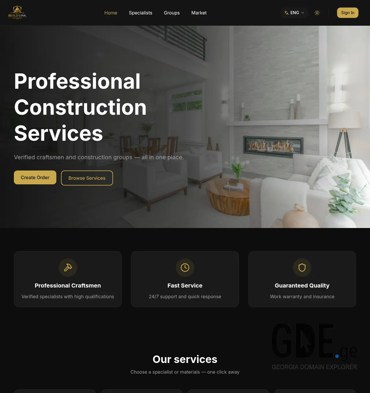 Screenshot of the site buildlink.ge at 2026-07-03