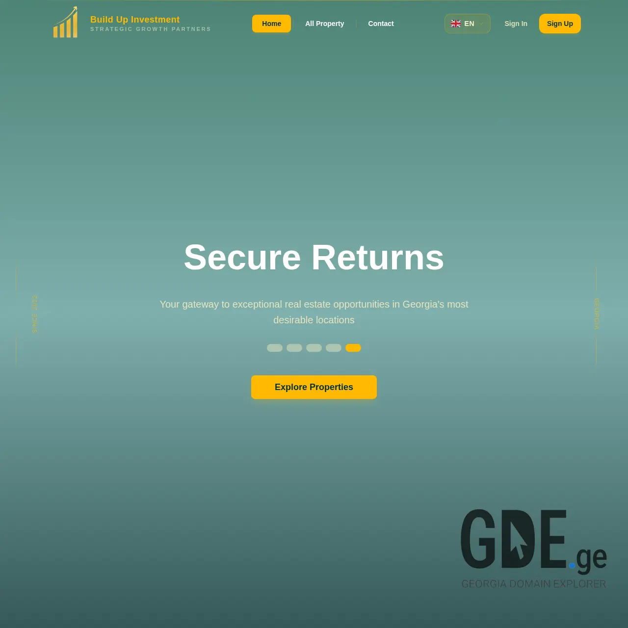 Screenshot of the site buildup.ge at 2026-03-29