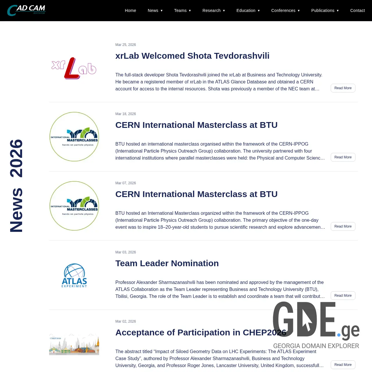 Screenshot of the site cadcam.ge at 2026-03-31