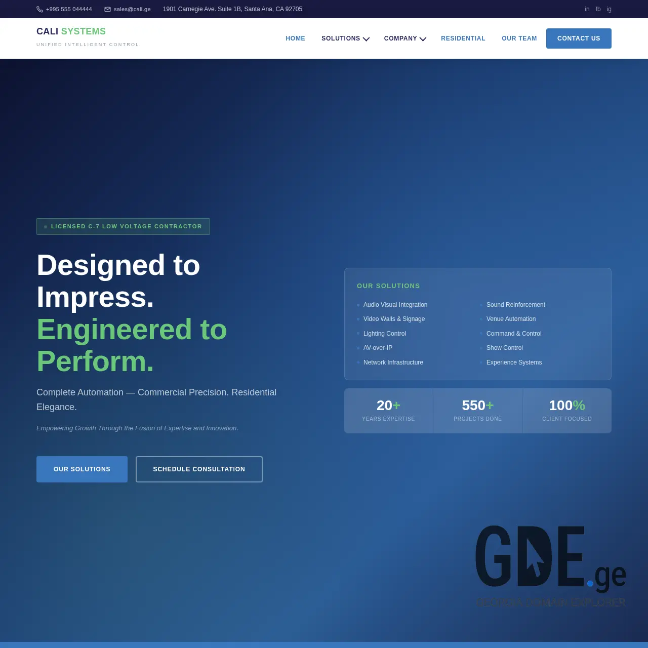 Screenshot of the site cali.ge at 2026-04-02