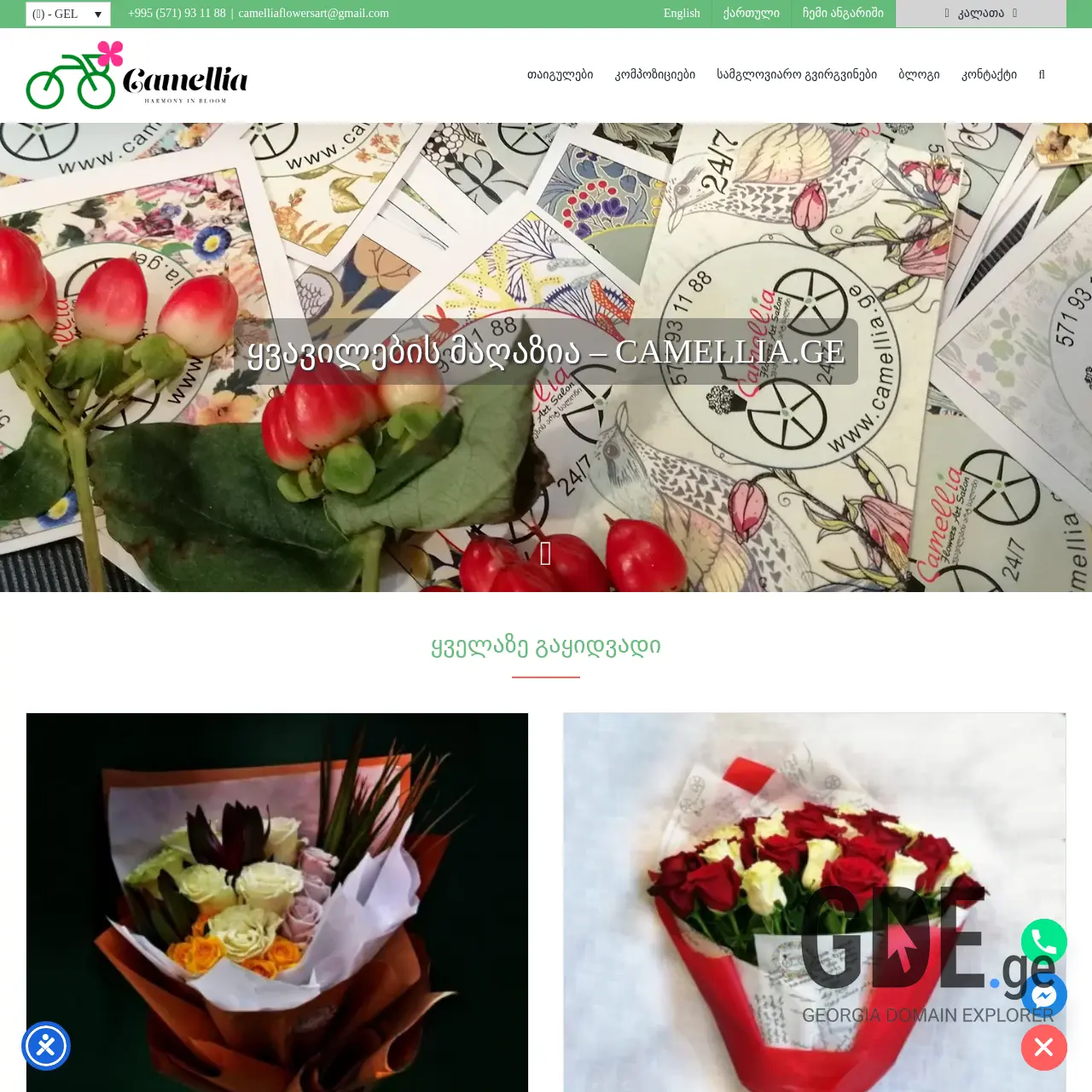 Screenshot of the site camellia.ge at 2026-03-31
