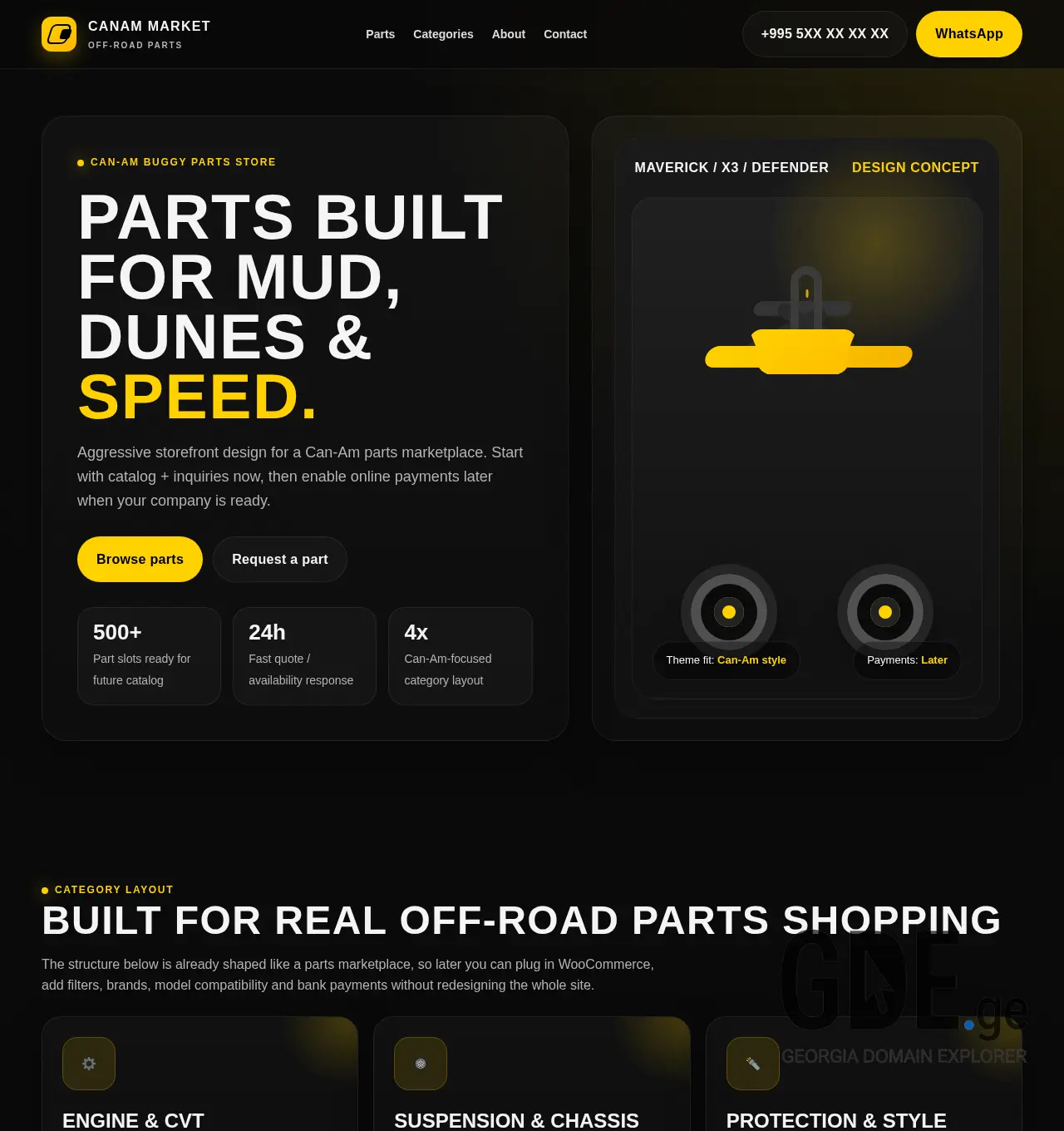 Screenshot of the site canam.ge at 2026-04-07