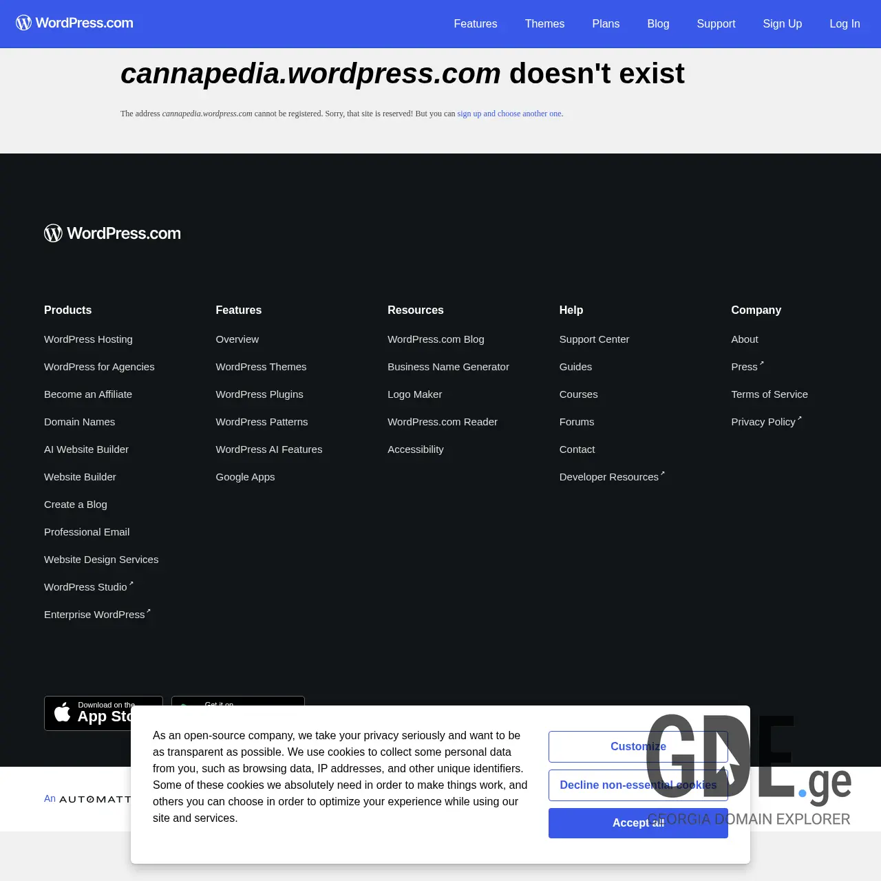 Screenshot of the site canapedia.ge at 2026-03-29