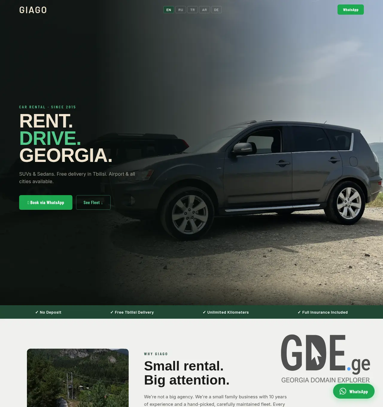 Screenshot of the site carrentalgeo.ge at 2026-05-12
