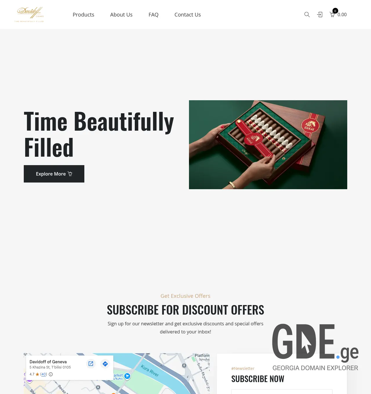 Screenshot of the site cigars.ge at 2026-07-27