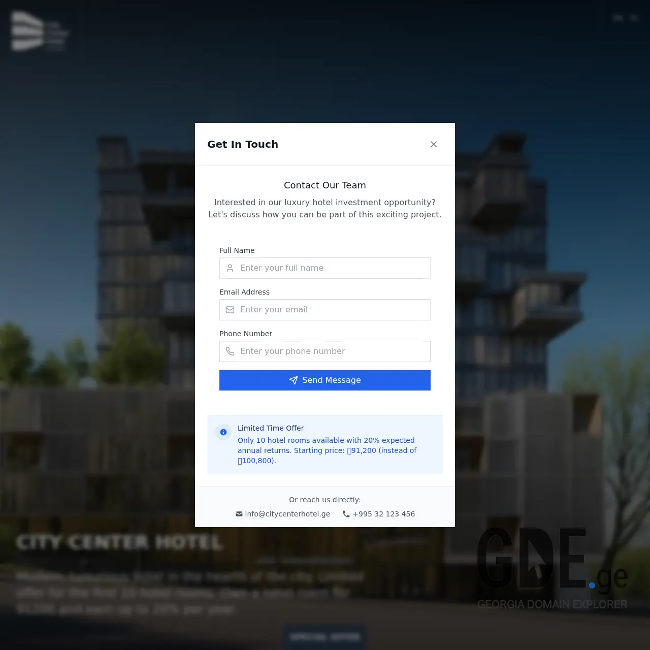 Screenshot of the site citycenter.ge at 2026-03-26