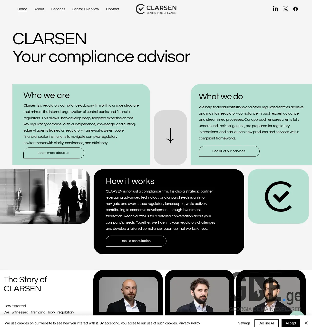Screenshot of the site clarsen.ge at 2026-04-16