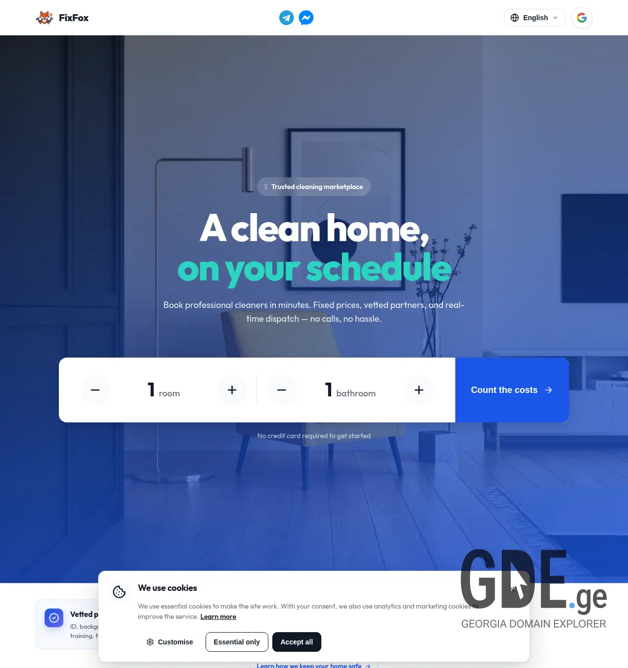 Screenshot of the site cleanfox.ge at 2026-06-19