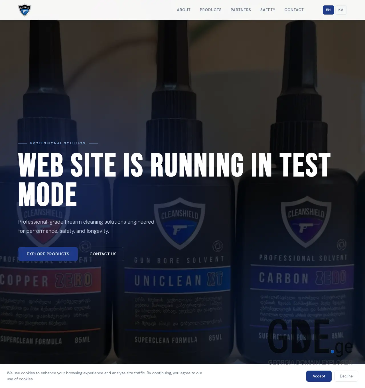 Screenshot of the site cleanshield.ge at 2026-07-20
