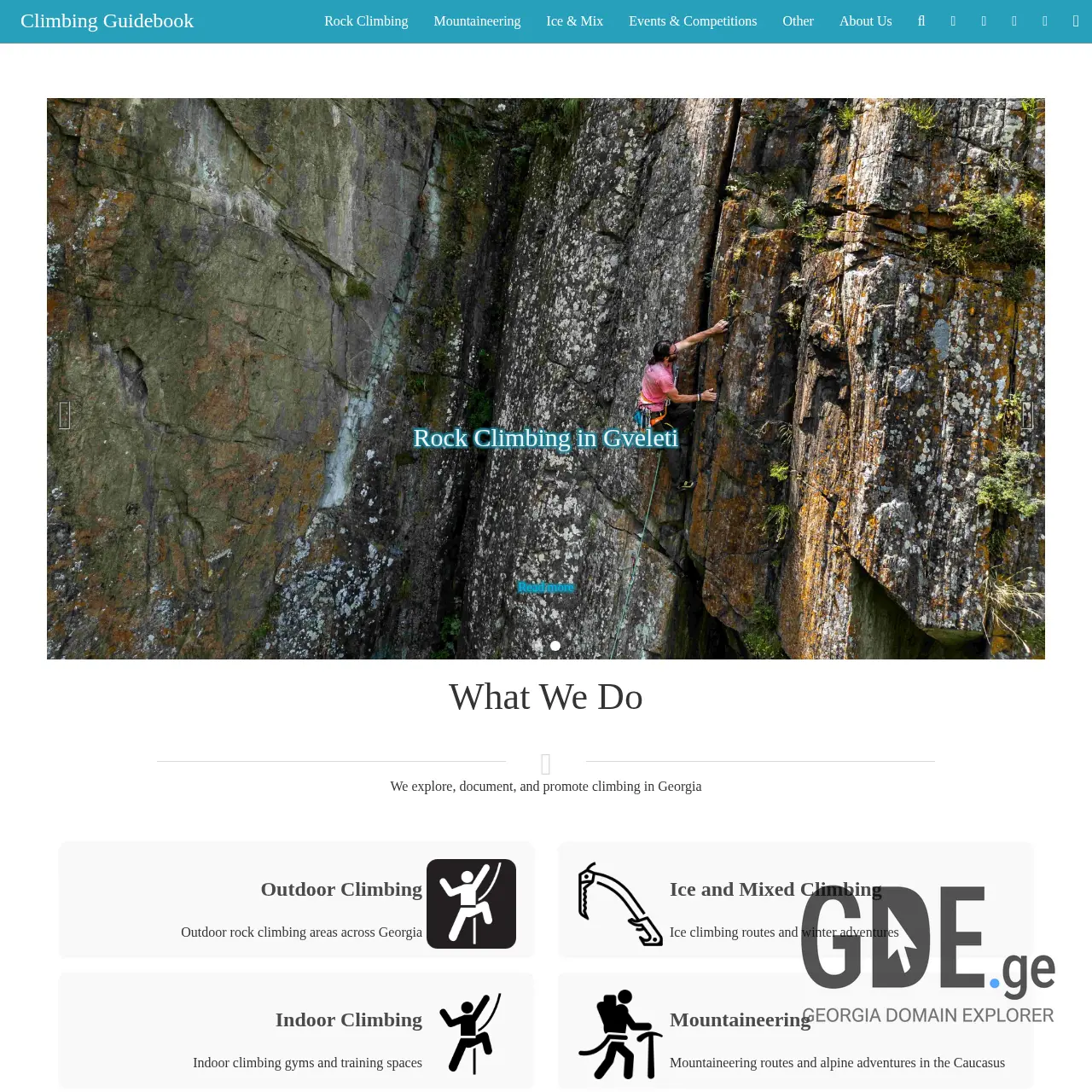 Screenshot of the site climbing.ge at 2026-03-31
