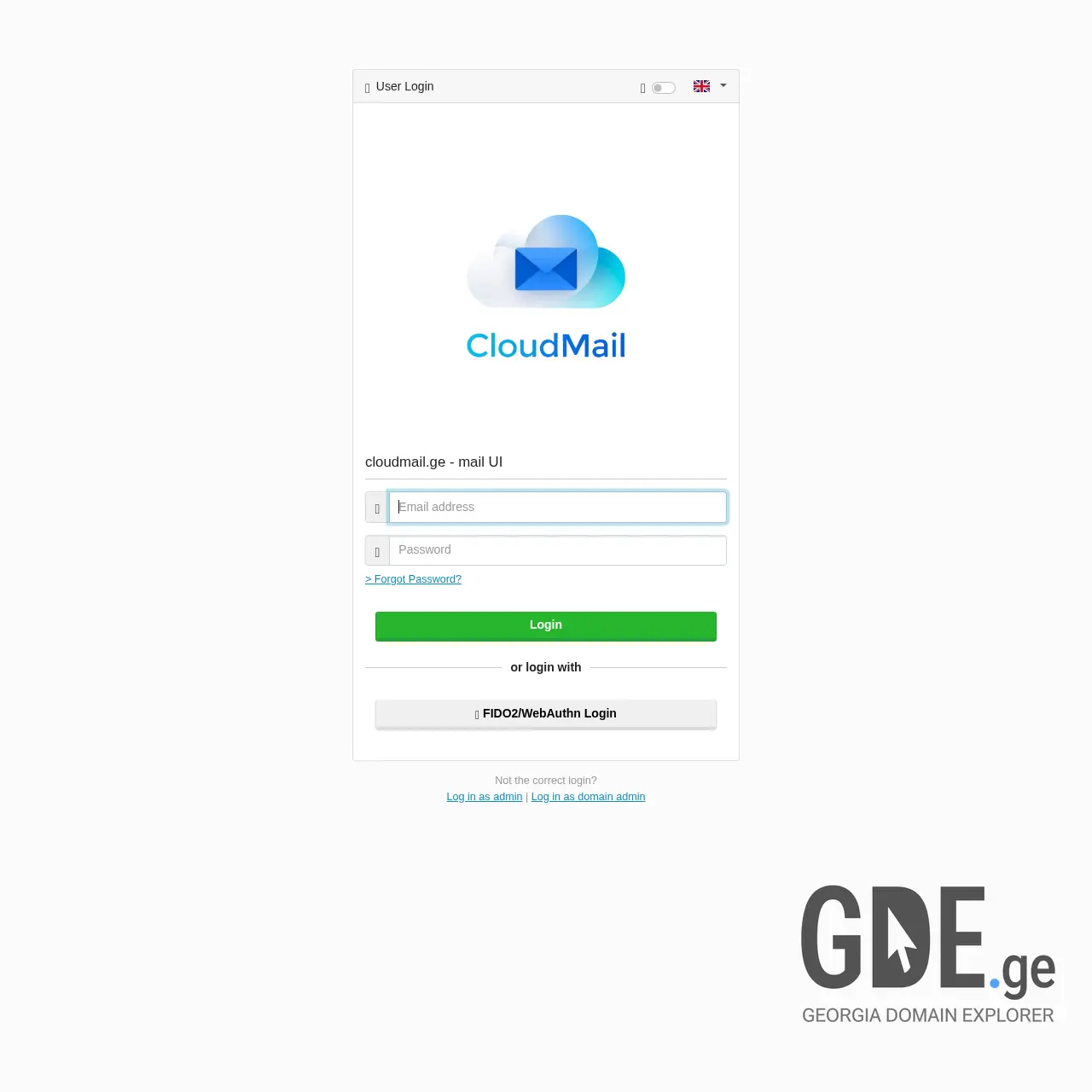 Screenshot of the site cloudmail.ge at 2026-03-29
