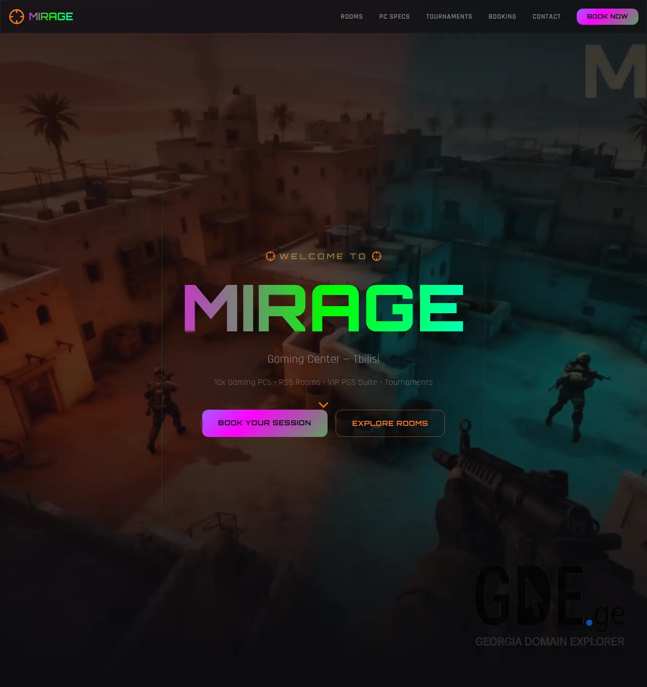 Screenshot of the site club-mirage.ge at 2026-05-07