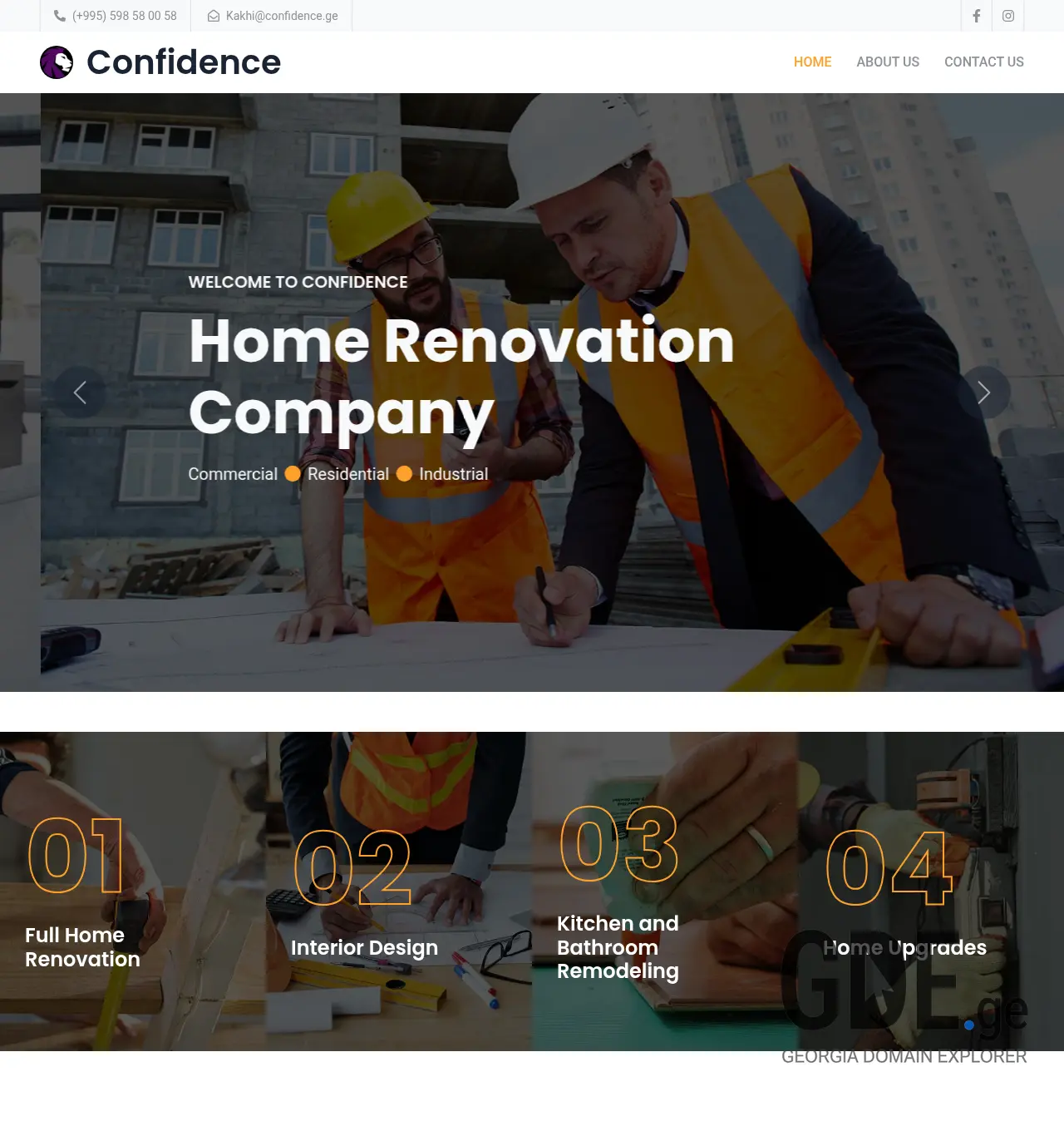 Screenshot of the site confidence.ge at 2026-04-29