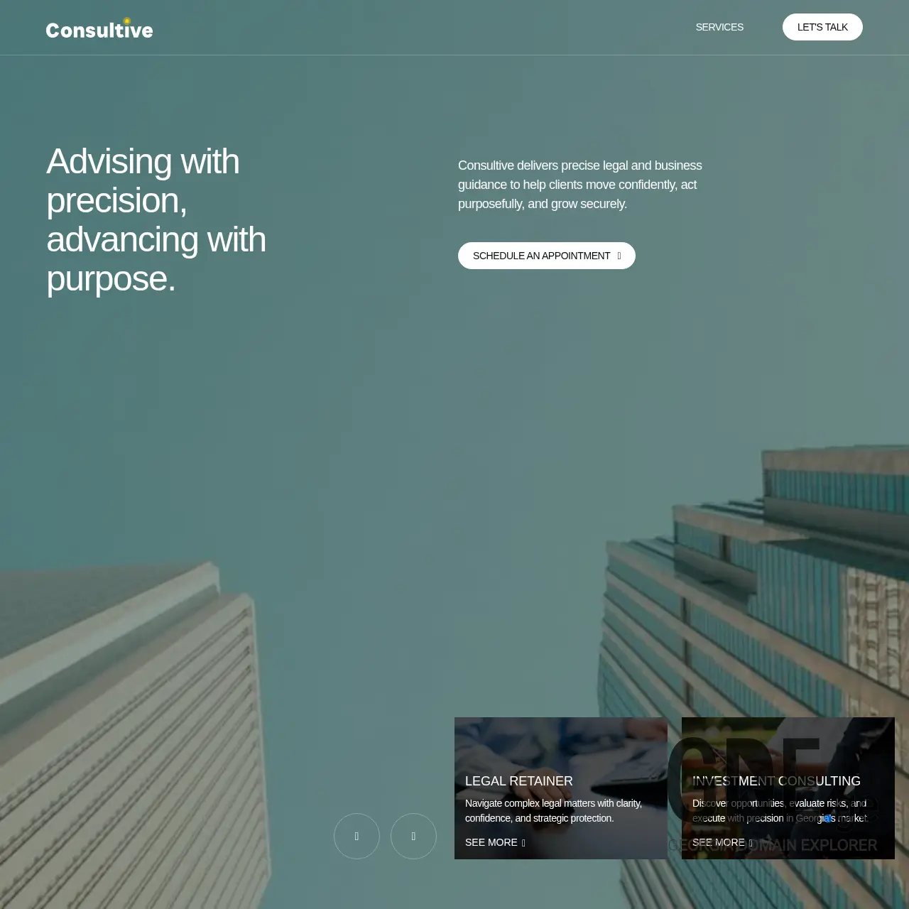 Screenshot of the site consultive.ge at 2026-03-29