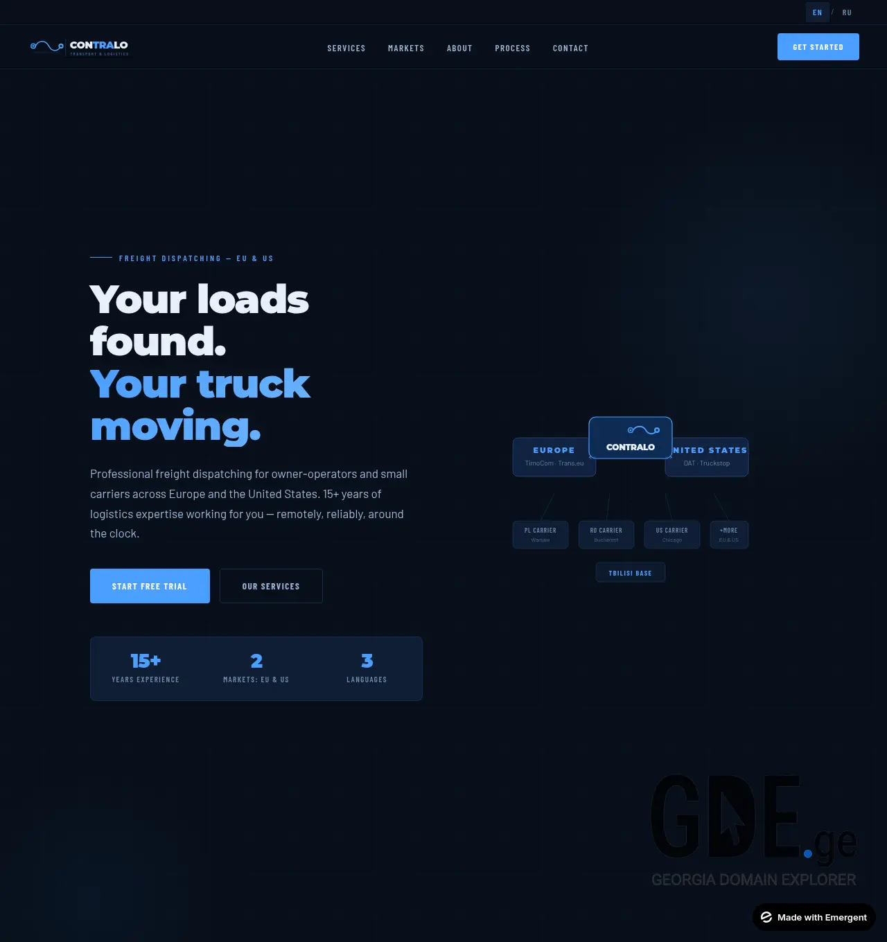 Screenshot of the site contralo.ge at 2026-06-14