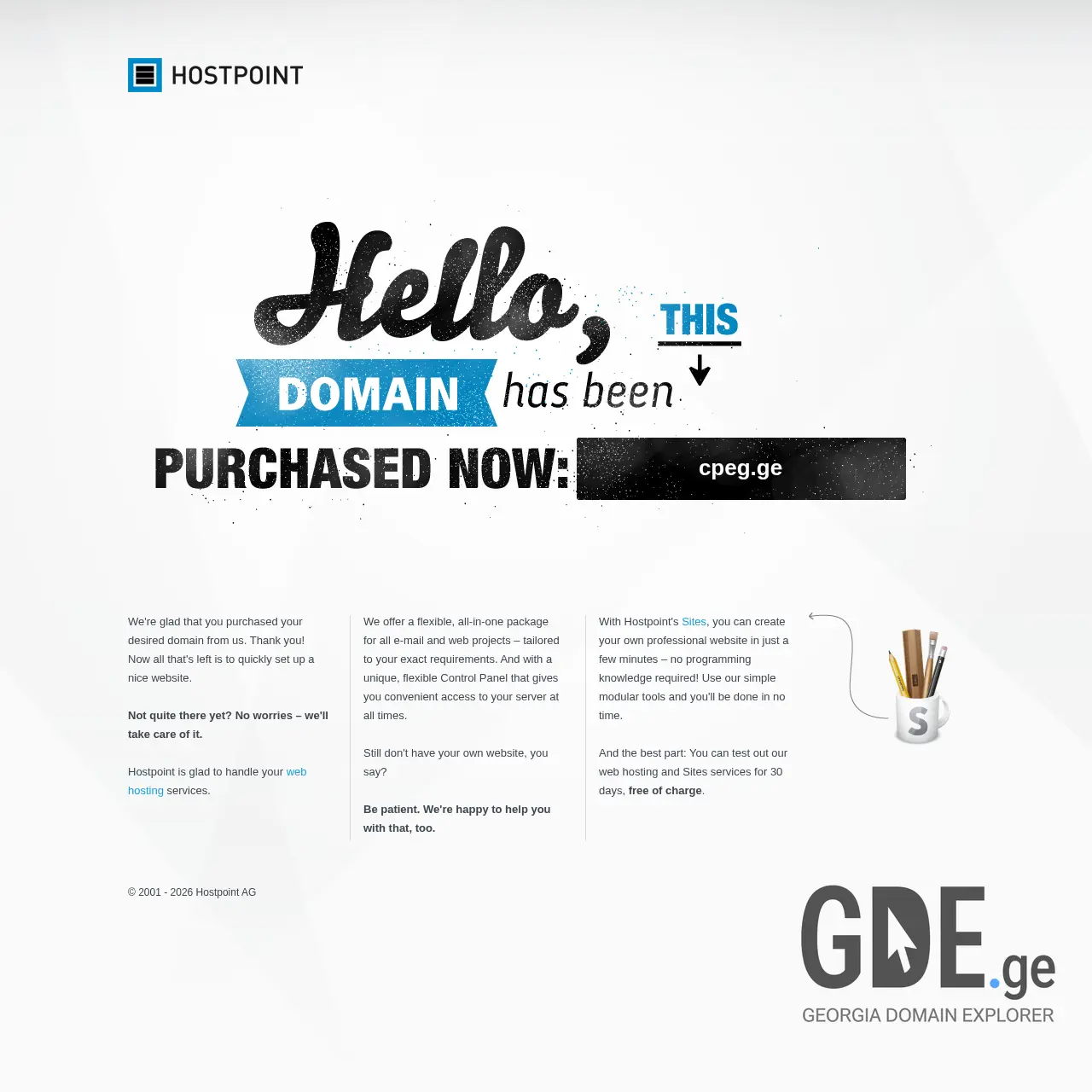Screenshot of the site cpeg.ge at 2026-03-29
