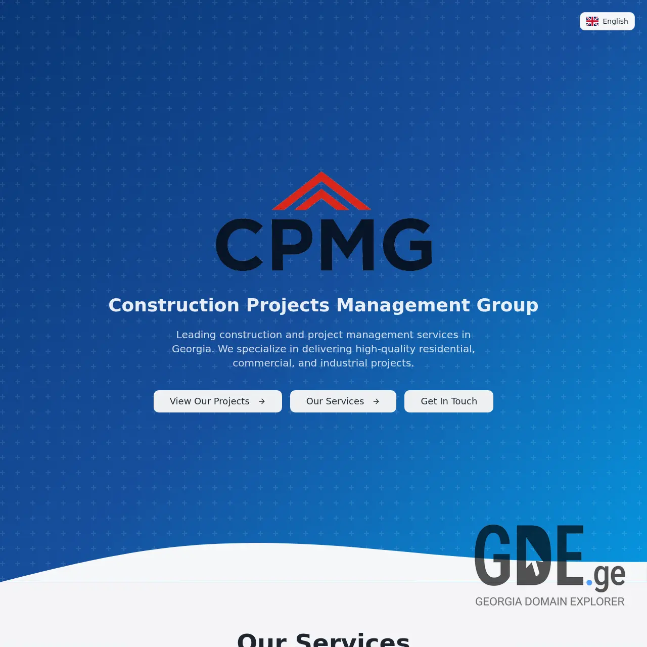 Screenshot of the site cpmgroup.ge at 2026-03-29