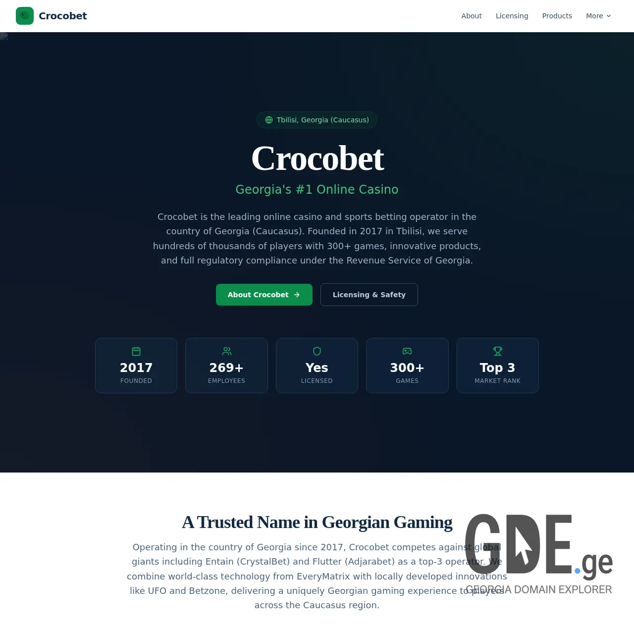 Screenshot of the site crocobetcasino.ge at 2026-03-26